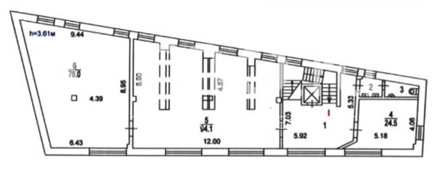 Планировка офиса 705 м², 1 этаж, Особняк «Таганская ул., 13, стр. 2,3»