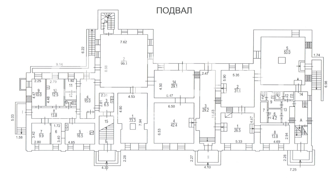 Планировка офиса 1096 м², 1 этаж, Особняк «Таганская ул., 13, стр. 2,3»